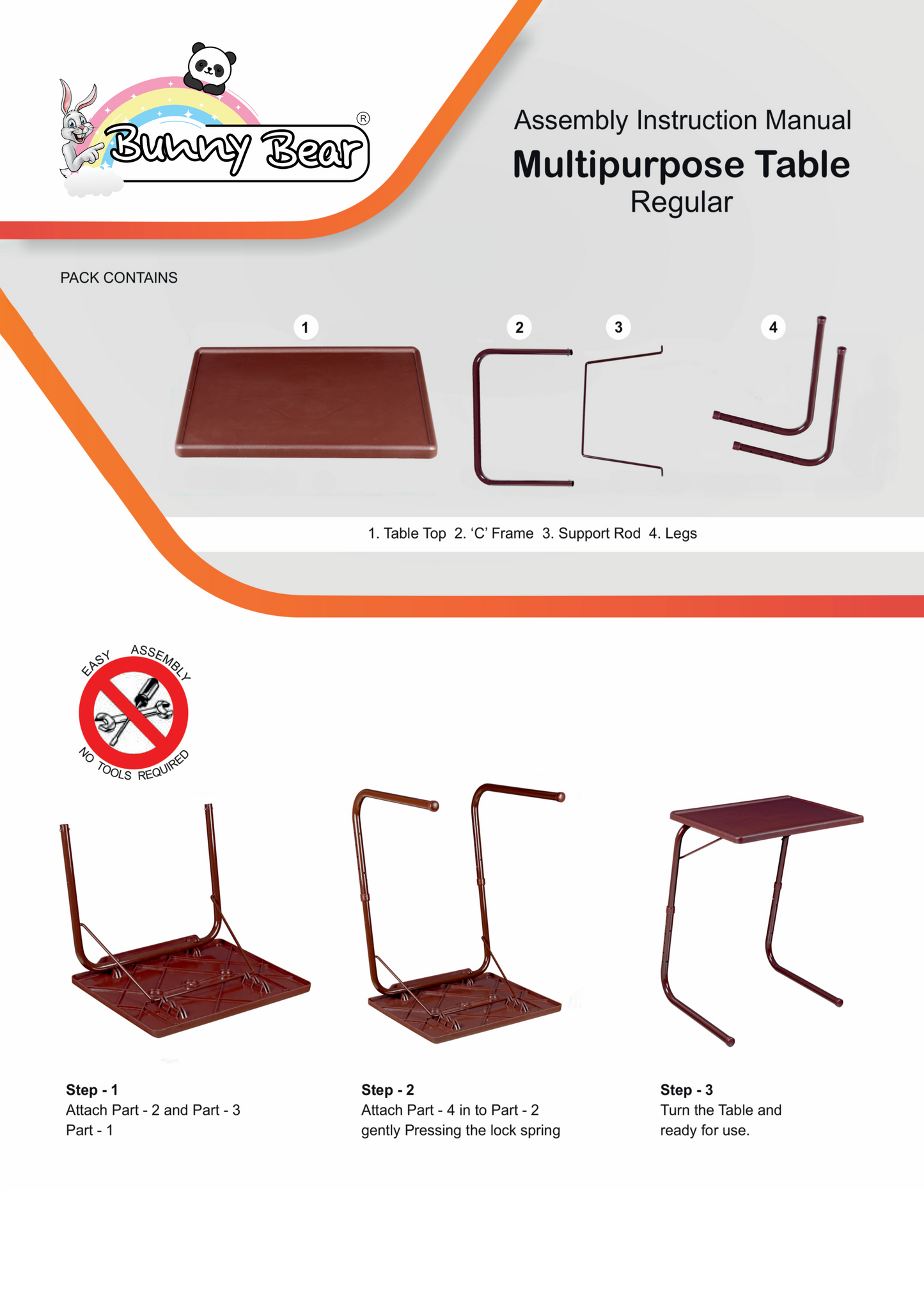 Table Buddy Adjustable Folding Table